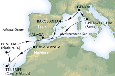 MSC Fantasia Italija Ispanija Marokas Portugalija 2013 11 12